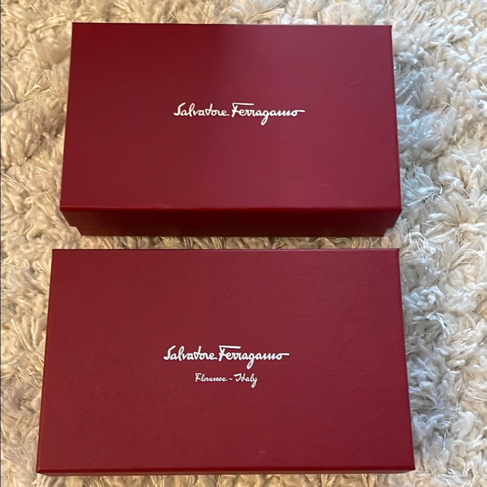 Salvatore Ferragamo Burgundy Gift Boxes